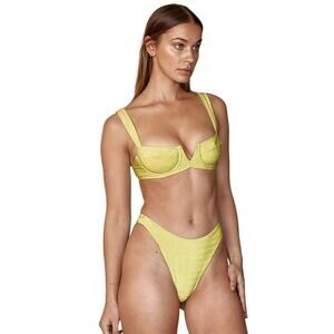 Narecte Sexy Bikini Set, Bathing Suit, Triangle Bikini, Green, M (4-6)